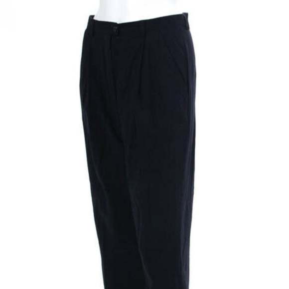 Escada Blue Wool Pleated High Rise Dress Pants 34 - Picture 2 of 8